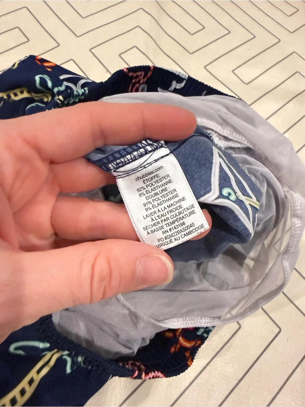 Chubbies Navy Neon Lights Swim Trunks